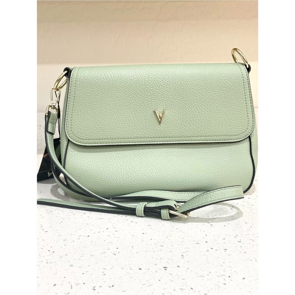 NWT Vanessa Williams Elegant Mint Green Pebbled Leather Crossbody